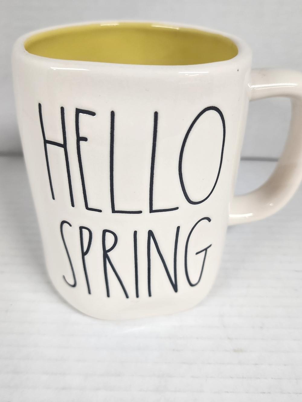 Rae Dunn Hello Spring Mug - Yellow Interior